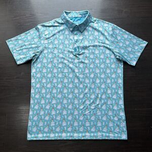 Bogey Bros Tequila Polo Shirt Mens M Blue Golf Performance Stretch Lightweight